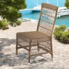 Sedia da Esterno in Polyrattan con Cuscino Opzionale - Gigi Viadurini