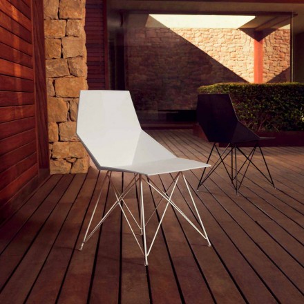 Sedia da giardino di design Vondom Faz in polipropilene e acciaio inox Viadurini