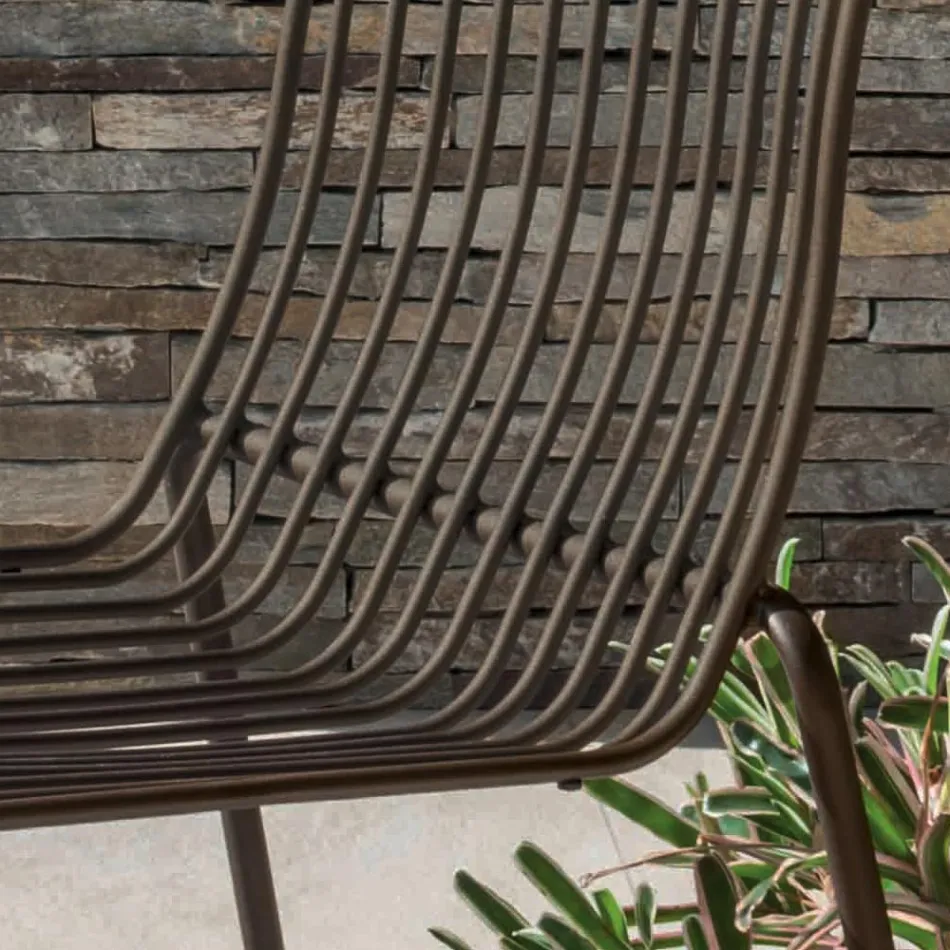 Sedia da Giardino Impilabile in Metallo Made in Italy 2 Pezzi - Giuliana Viadurini