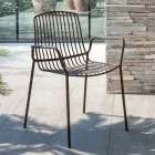Sedia da Giardino Impilabile in Metallo Made in Italy 2 Pezzi - Giuliana Viadurini