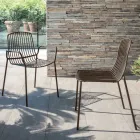 Sedia da Giardino Impilabile in Metallo Made in Italy 2 Pezzi - Giuliana Viadurini