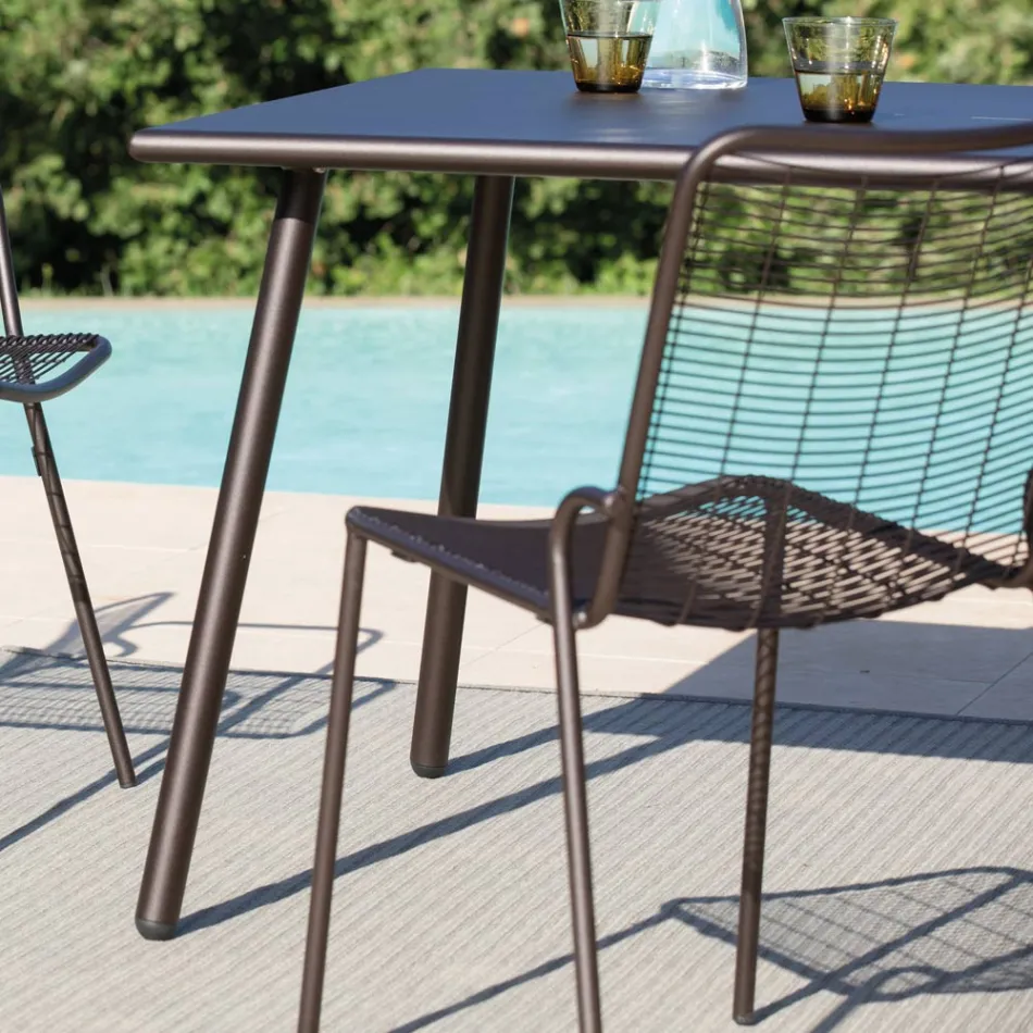 Sedia da Giardino Impilabile in Metallo Zincato Made in Italy 4 Pezzi - Vikas Viadurini