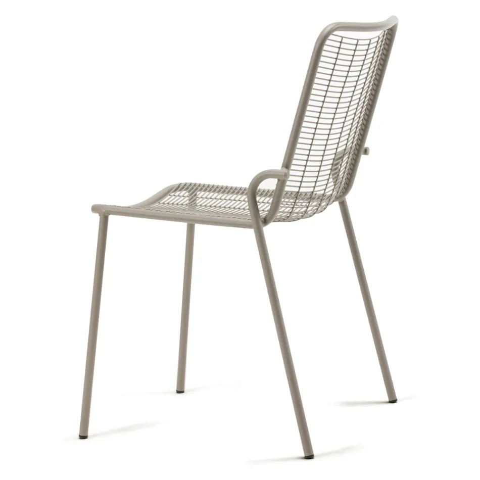 Sedia da Giardino Impilabile in Metallo Zincato Made in Italy 4 Pezzi - Vikas Viadurini
