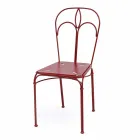 Sedia da Giardino in Ferro Rosso con Cuscino Made in Italy, 2 Pezzi - Agata Viadurini