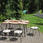 Sedia da Giardino in Ferro Verniciato Nero con Struttura Impilabile - Nacim Viadurini