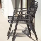 Sedia da Giardino in Metallo con Braccioli Made in Italy 2 Pezzi - Vikas Viadurini