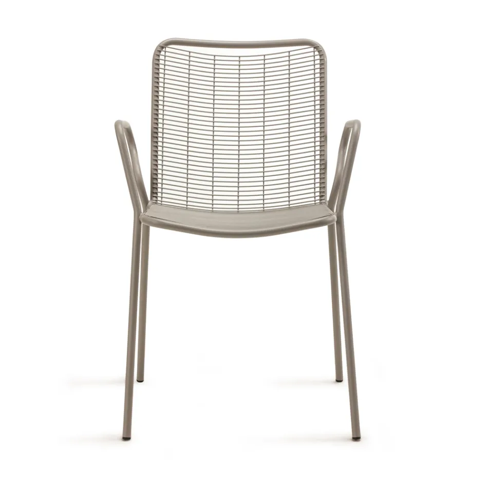 Sedia da Giardino in Metallo con Braccioli Made in Italy 2 Pezzi - Vikas Viadurini