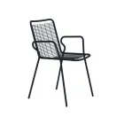 Sedia da Giardino in Metallo con Braccioli Made in Italy 2 Pezzi - Vikas Viadurini