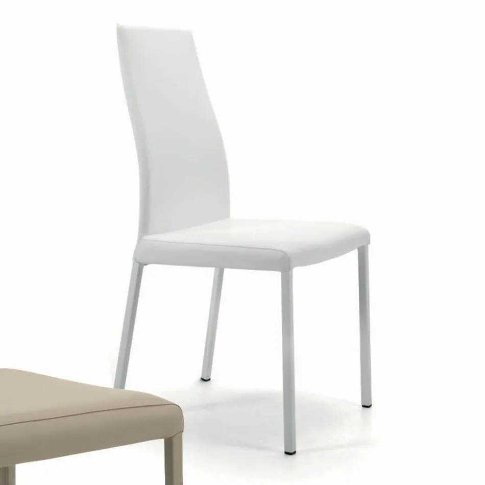 Sedia da Interno con Struttura e Sedura in Acciaio Rivestito Made in Italy - Padova Viadurini