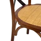 Sedia da Interno Impilabile in Legno di Rovere e Seduta in Rattan - Barriera Viadurini
