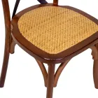 Sedia da Interno Impilabile in Legno di Rovere e Seduta in Rattan - Barriera Viadurini