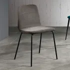 Sedia da Pranzo con Seduta in Tessuto e Struttura in Metallo - Aisha Viadurini