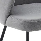 Sedia da Pranzo con Struttura in Metallo e Seduta in Velluto Made in Italy - Rodino Viadurini