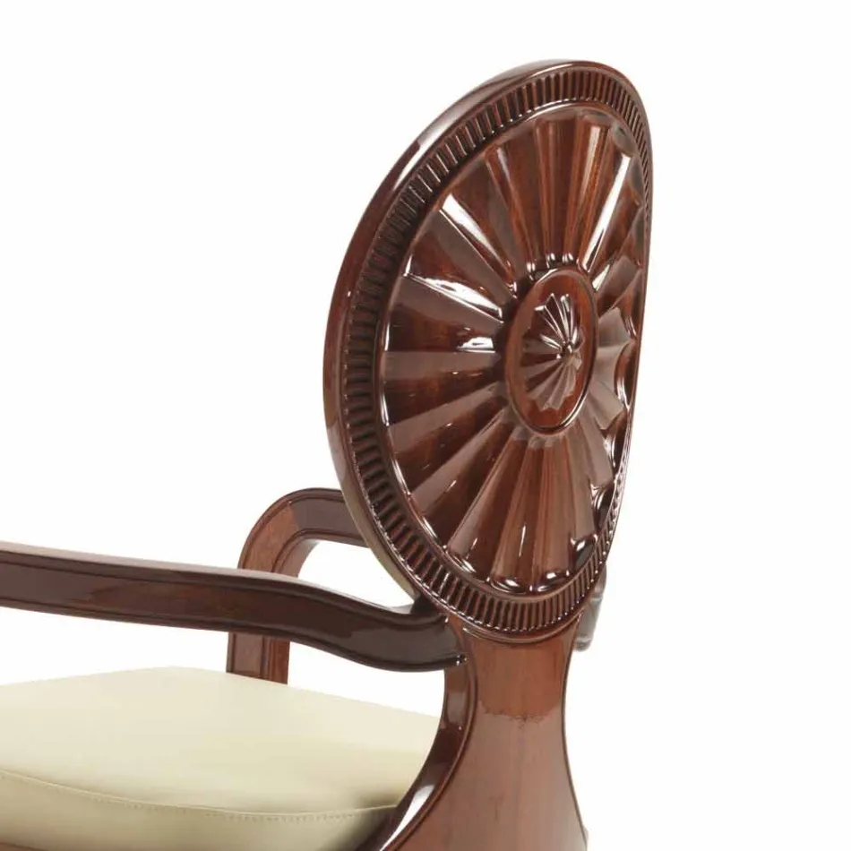 Sedia da pranzo imbottita di design in legno liscio, L51xP53cm, Nicole Viadurini