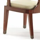 Sedia da pranzo imbottita di design in legno liscio, L51xP53cm, Nicole Viadurini