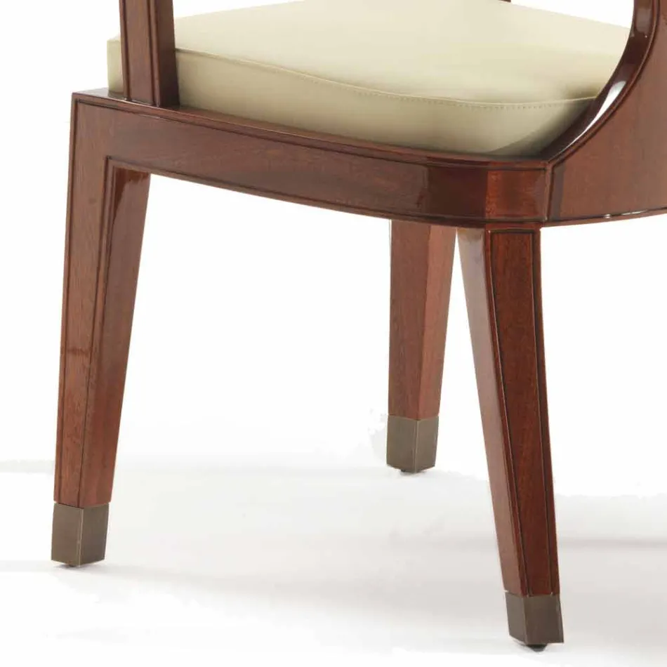 Sedia da pranzo imbottita di design in legno liscio, L51xP53cm, Nicole Viadurini