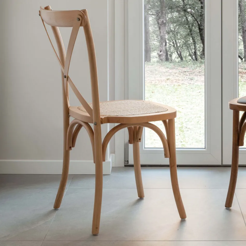 Sedia da Pranzo in Faggio Europeo in Diverse Finiture - Inay Viadurini