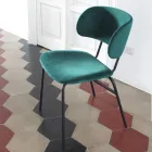 Sedia da Pranzo in Metallo e Velluto Antimacchia, 2 Pezzi - Valnerina Viadurini