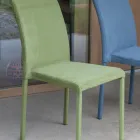 Sedia da Pranzo in Metallo Ricoperta in Econabuk Colorato, 4 Pezzi - Anita  Viadurini