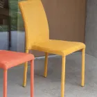 Sedia da Pranzo in Metallo Ricoperta in Econabuk Colorato, 4 Pezzi - Anita  Viadurini
