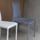 Sedia da Pranzo in Metallo Ricoperta in Econabuk Colorato, 4 Pezzi - Anita  Viadurini