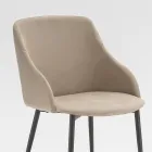 Sedia da Pranzo in Metallo Rivestita in Microfibra Made in Italy - Suzanne Viadurini