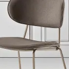 Sedia da Pranzo in Tessuto di 2 Diverse Finiture Made in Italy - Sanemi Viadurini
