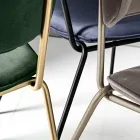 Sedia da Pranzo in Tessuto di 2 Diverse Finiture Made in Italy - Sanemi Viadurini