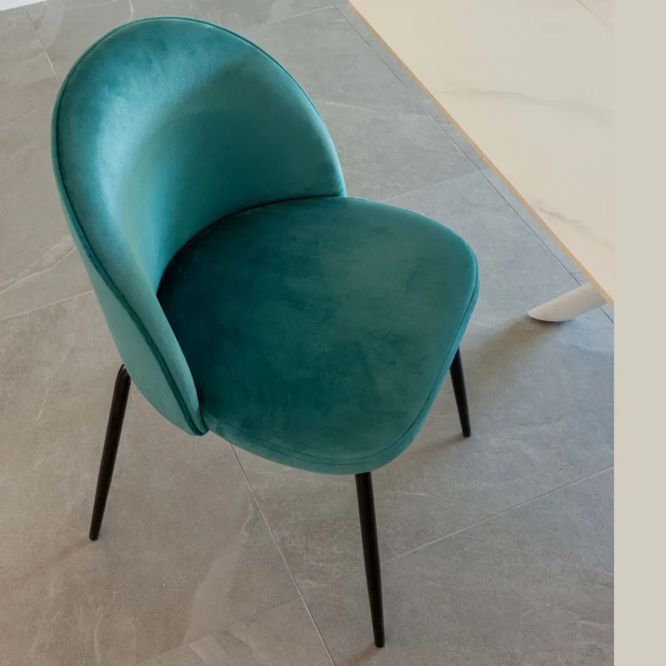 Sedia da Soggiorno con Seduta e Gambe in Diverse Finiture - Chandra Viadurini