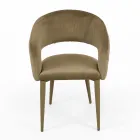 Sedia da Soggiorno con Seduta in Velluto Finitura Corda Made in Italy - Savignano Viadurini