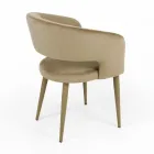Sedia da Soggiorno con Seduta in Velluto Finitura Corda Made in Italy - Savignano Viadurini