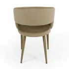 Sedia da Soggiorno con Seduta in Velluto Finitura Corda Made in Italy - Savignano Viadurini
