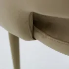 Sedia da Soggiorno con Seduta in Velluto Finitura Corda Made in Italy - Savignano Viadurini