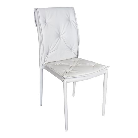 Sedia da Soggiorno con Struttura e Seduta in Ecopelle Made in Italy - Grogu Viadurini
