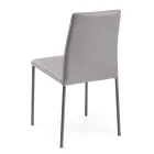 Sedia da Soggiorno in Ecopelle e Acciaio Made in Italy - Cucciolo Viadurini