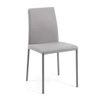 Sedia da Soggiorno in Ecopelle e Acciaio Made in Italy - Cucciolo Viadurini