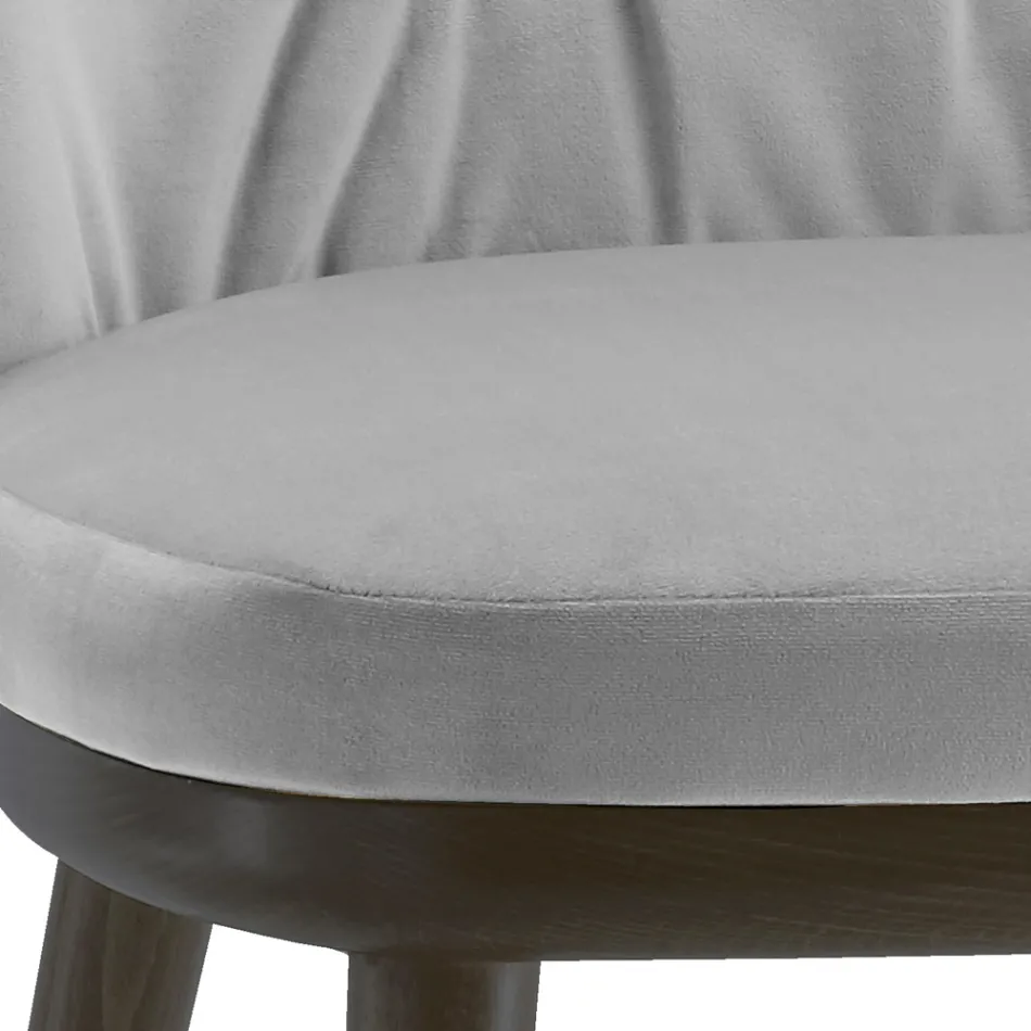 Sedia da Soggiorno in Legno Laccato e Seduta in Velluto Made in Italy - Attendo Viadurini