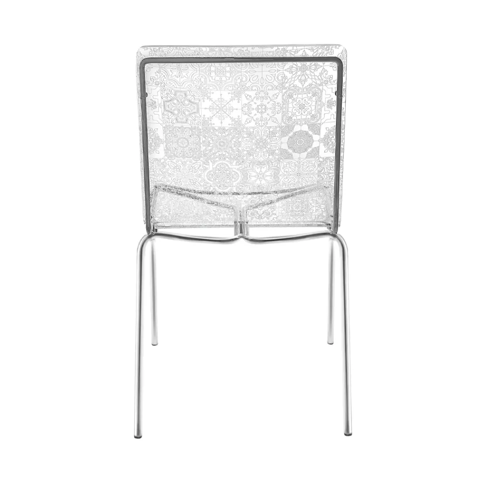 Sedia da Soggiorno in Plexiglass e Ferro Made in Italy, 2 Pezzi - Pumbaa Viadurini