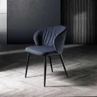 Sedia da Soggiorno in Tessuto e Frassino di Design Elegante - Reginaldo Viadurini