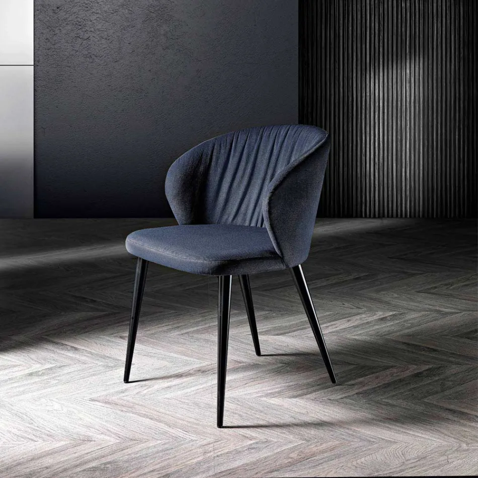 Sedia da Soggiorno in Tessuto e Frassino di Design Elegante - Reginaldo Viadurini