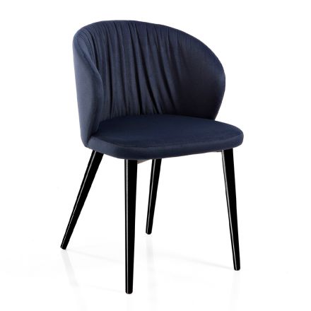 Sedia da Soggiorno in Tessuto e Frassino di Design Elegante - Reginaldo Viadurini