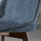 Sedia da soggiorno in tessuto e legno moderna made in Italy, Oriella Viadurini