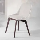 Sedia da soggiorno in tessuto e legno moderna made in Italy, Oriella Viadurini