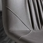 Sedia da Soggiorno in Tessuto Fibrato Effetto Pelle e Metallo Made in Italy - Gohan Viadurini