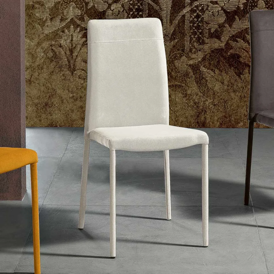 Sedia da Soggiorno Interamente Rivestita in Tessuto Made in Italy - Lorelai Viadurini