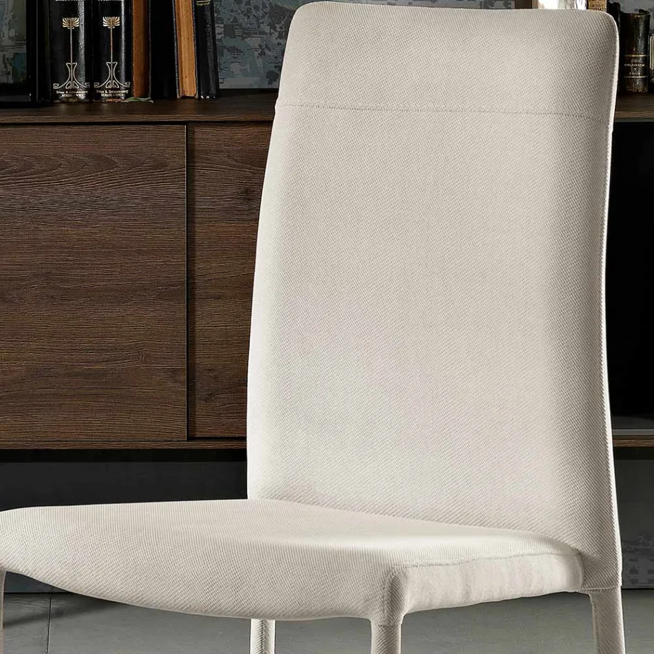 Sedia da Soggiorno Interamente Rivestita in Tessuto Made in Italy - Lorelai Viadurini