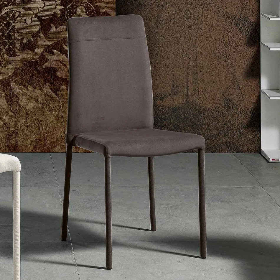 Sedia da Soggiorno Interamente Rivestita in Tessuto Made in Italy - Lorelai Viadurini