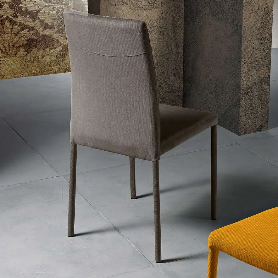 Sedia da Soggiorno Interamente Rivestita in Tessuto Made in Italy - Lorelai Viadurini