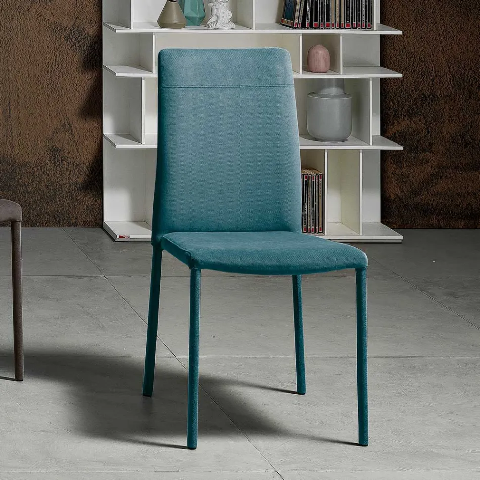 Sedia da Soggiorno Interamente Rivestita in Tessuto Made in Italy - Lorelai Viadurini
