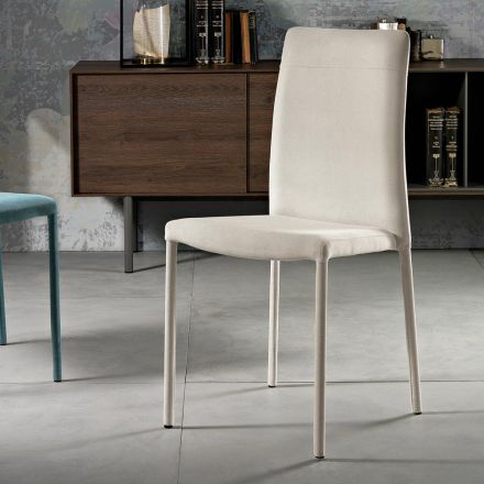 Sedia da Soggiorno Interamente Rivestita in Tessuto Made in Italy - Lorelai Viadurini